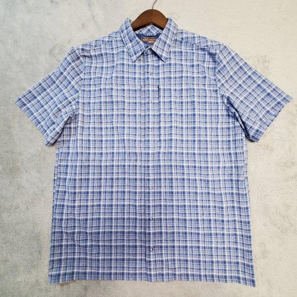 5.11 Tactical Series Men's Size M Blue White Plaid Button Front Mesh Lined Shirt - Picture 4 of 9
